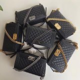 AAA+ CC Le Boy  Luxury Replica Black Bags Caviar 25cm