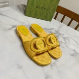 Top Quality GUCCI INTERLOCKING G CUT-OUT SANDAL FLAT