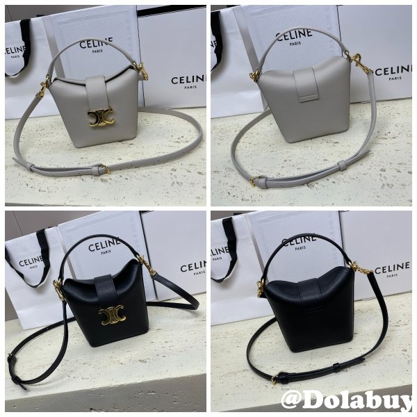 Top Quality Celine 10K943 Bucket Triomphe Smooth Designer Bag