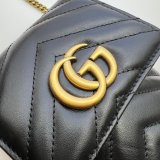 Cheap Gucci Replicas 672251 GG Marmont matelassé mini black bag