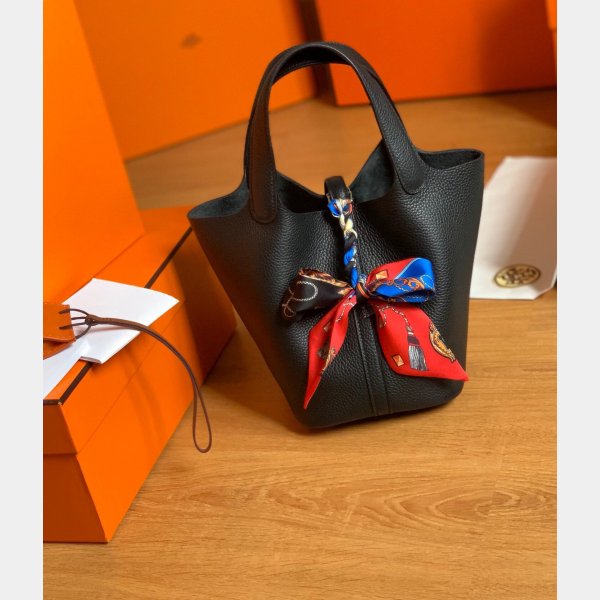 Buy Hermes Replica Handbags Picotin Black Bag