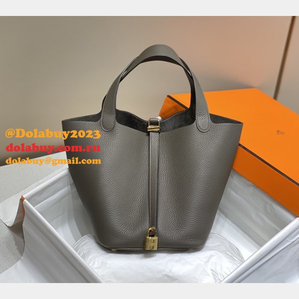 Luxury 7 Star Replica Designer Hermes Picotin 18/22cm Gold Online