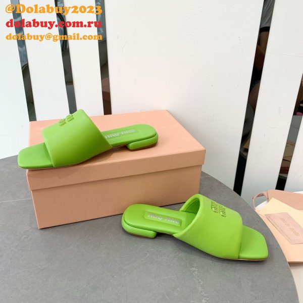 Perfect MiuMiu Bread Slippers Summer Replica Sandals