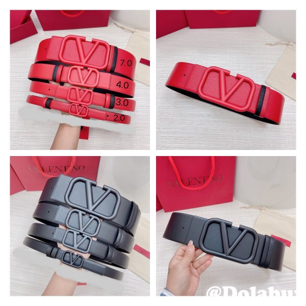 Wholesale Replica Valentino Black/Red Belts