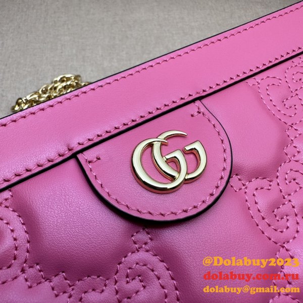 Matelassé Gucci Inspired 702200 GG Shoulder Designer Replica Pink Bag