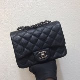 Perfect CC 17CM Classic Flap Caviar Leather Bag