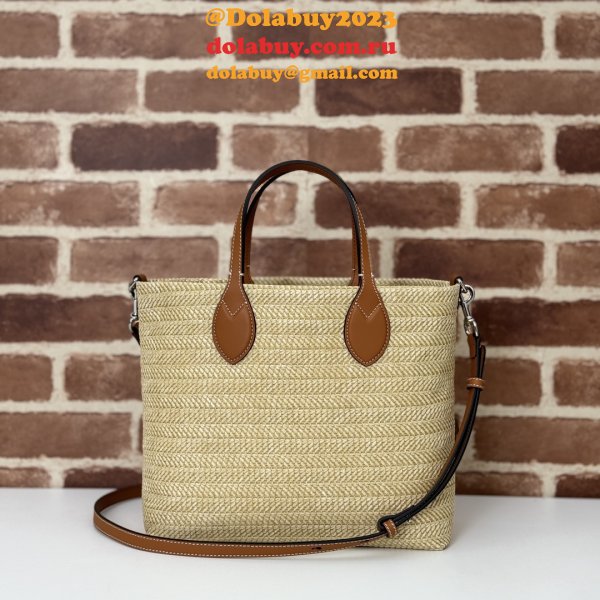 Gucci Replica 779671 Tote Women Straw-effect Natural Straw Effect Raffia