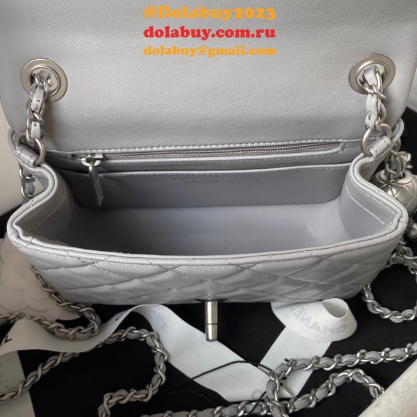 Top Quality CC CF mini classical AS1786 SILVER BALL bag