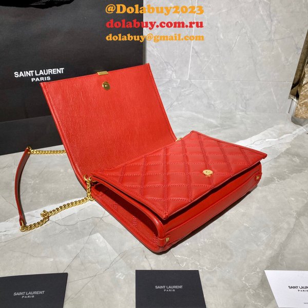 Replicas Saint Laurent Becky Large chain bag in quilted lambskin