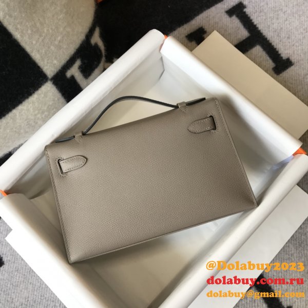 Luxury Hermes EPSOM LEATHER Mini Kelly Pouchette