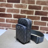 Ophidia GG 752565 Grey and Black Supreme Fake Gucci Bag