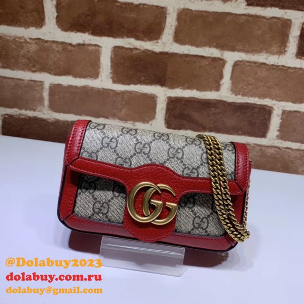 Fake Gucci GG Marmont matelassé leather super mini 476433 bag Clutches