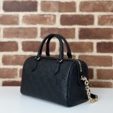 Gucci Luxury GG Emblem Boston Top Handle 815255 Black Knockoff Bag