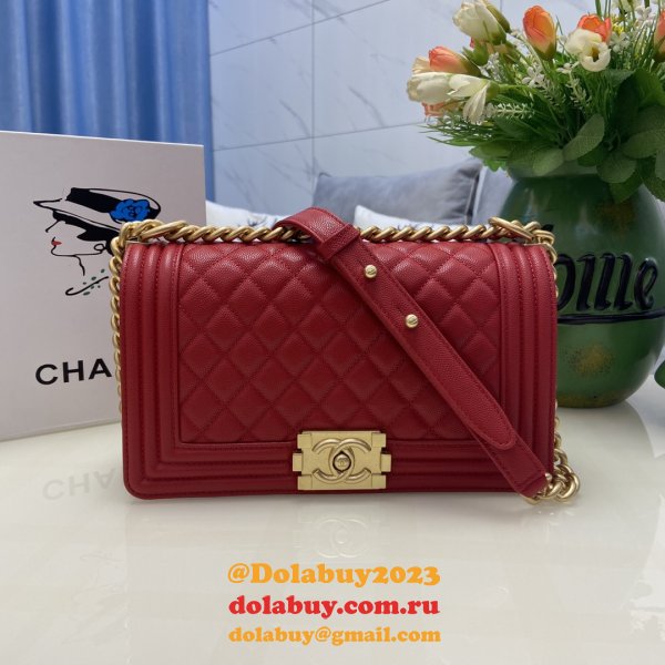 Replica CC Le Boy Flap Bag caviar leather 25CM