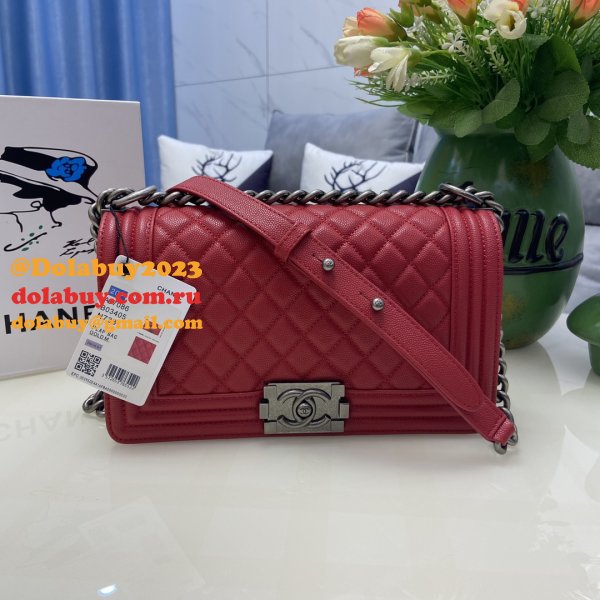 Replica CC Le Boy Flap Bag caviar leather 25CM