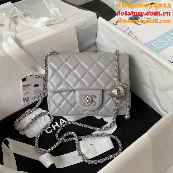 Top Quality CC CF mini classical AS1786 SILVER BALL bag