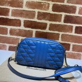 Gucci best site for replica 447632 Blue GG Marmont Crossbody Bags