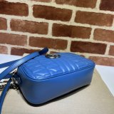 Gucci best site for replica 447632 Blue GG Marmont Crossbody Bags