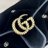 Black Velvet 443497 Gucci GG Marmont Matelassé Shilder Replica Bag