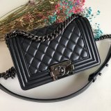 High Quality CC Le Boy Replica Best Black Bags lambksin 20cm