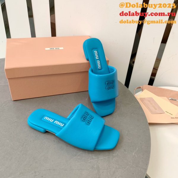 Perfect MiuMiu Bread Slippers Summer Replica Sandals