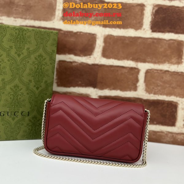 Gucci Replica Rosso Ancora GG Marmont Red Matelassé Chevron 476433/446744/443497 Bag