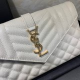 YSL Replica Saint Laurent Envelope Wallet on Chain WOC 620280 White Bag