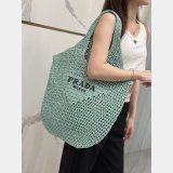 Duplicate prada raffia woven tote bag large 1BG424