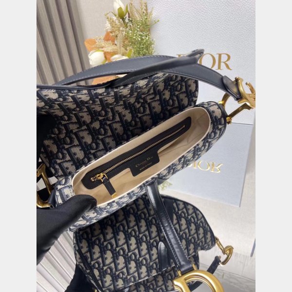 Our Christian Dior Designer Copy Saddle 19.5/25.5Cm Navy Bags