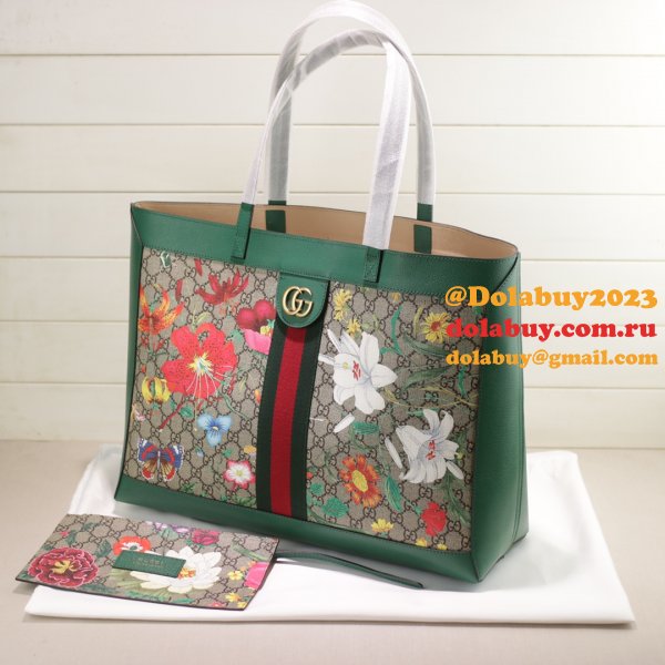 Gucci Replica 547947 AAA+ Ophidia soft GG Supreme medium tote Green