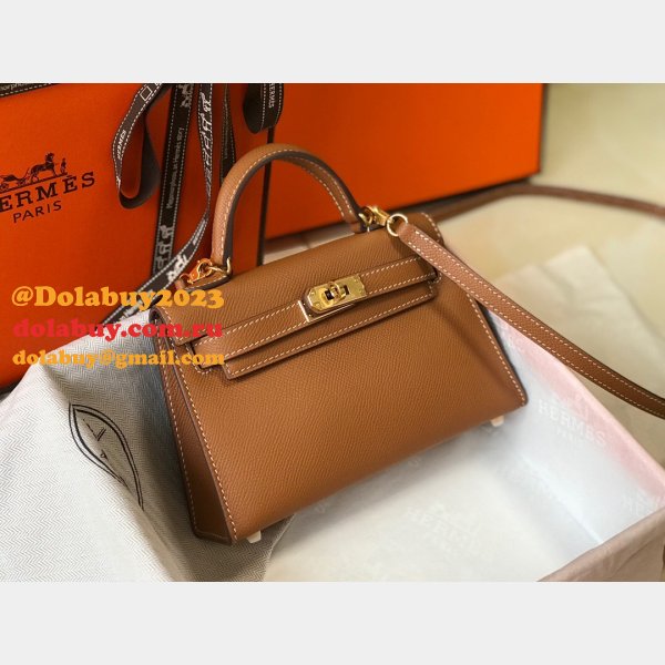 Camel Mini Kelly Replica Hermes Handbags