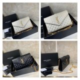 YSL Replica Saint Laurent Envelope Wallet on Chain WOC 620280 White Bag