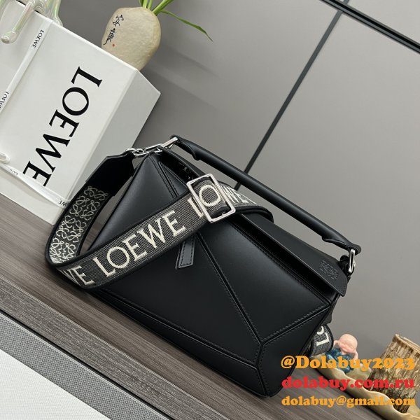 Inspired Loewe Small Puzzle Bag In Satin Calfskin 24CM With Strap