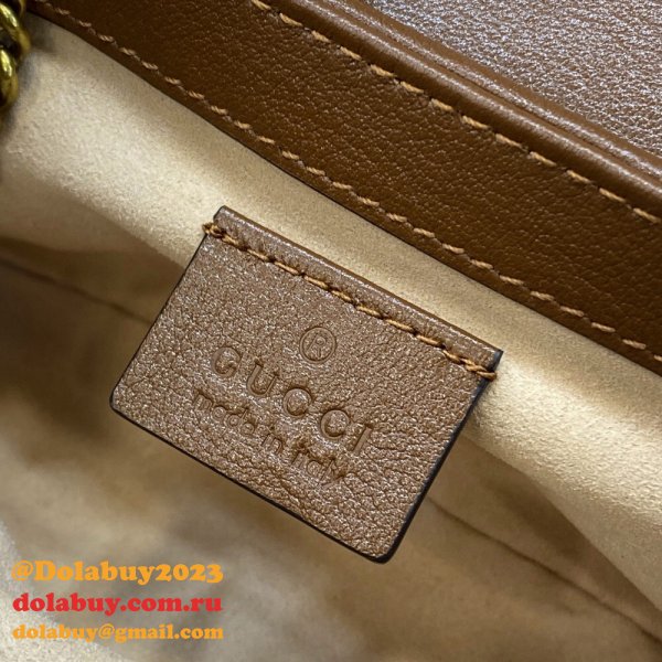 Gucci Replica GG Marmont 476433 matelassé super mini brown bag