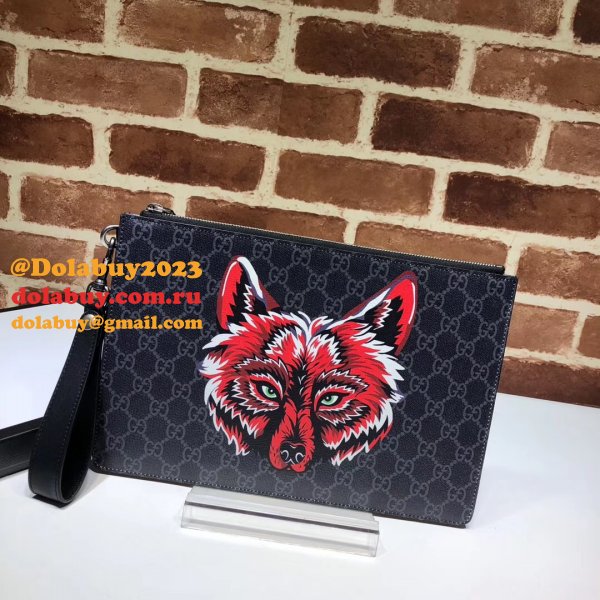 Gucci Best GG Supreme 473904 Bestiary Pouch With Bee