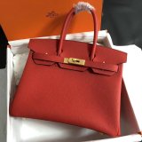 Hermes Birkin 35cm Togo leather Handbags Red