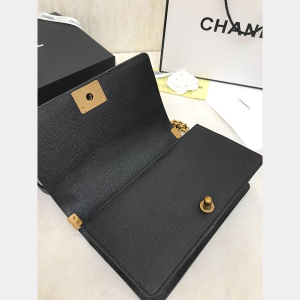 Buy top Replica CC V Le Boy Handbag caviar leather 25cm