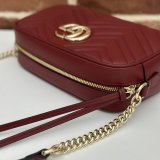 Gucci Perfect Knockoff Luxury 447632 GG Marmont Small Matelassé Shoulder Red Bag