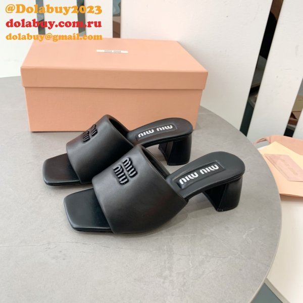 Miu Miu Replica Bread Slippers Heel Sandals Shoes