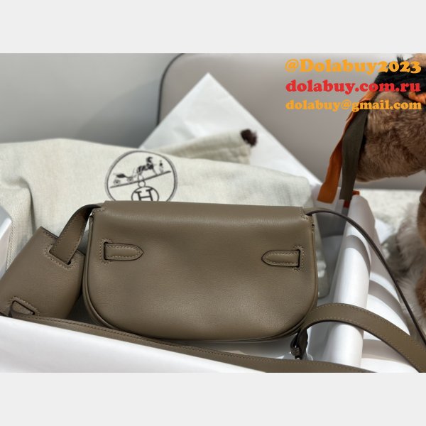 Designer hermes kelly moove 17cm swift leather Luxury bag