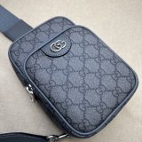 Ophidia GG 752565 Grey and Black Supreme Fake Gucci Bag