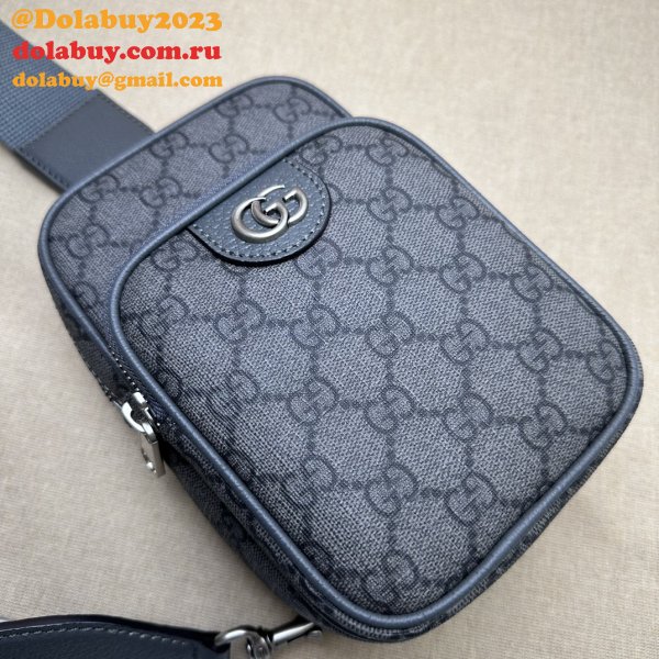 Ophidia GG 752565 Grey and Black Supreme Fake Gucci Bag