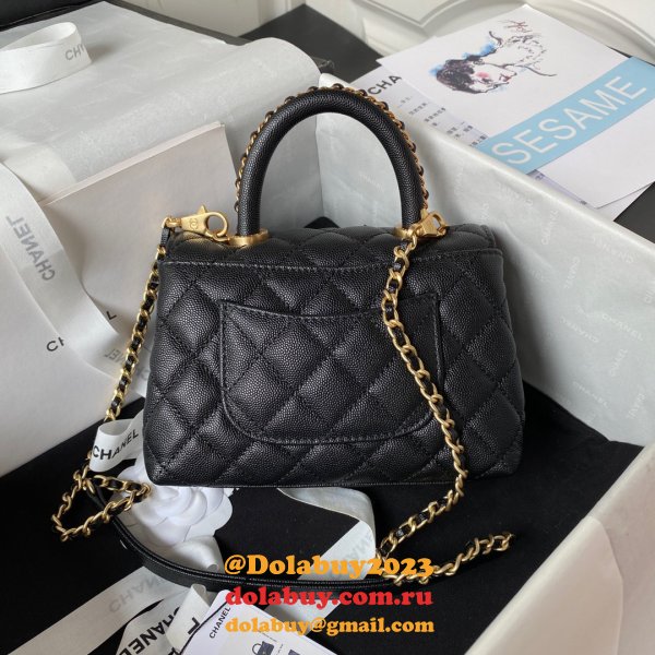 Replica Handle Matelasse 2Way AS2215 Shoulder Bag CAVIAR 19CM