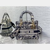 Top Quality Fake Lady Embroidery Canvas Dior 24CM Replica Bag