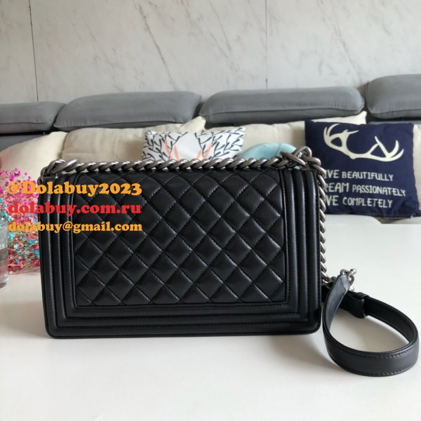 Fashion CC Le Boy Top Quality Black Bags lambskin 25cm