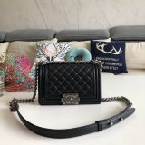 High Quality CC Le Boy Replica Best Black Bags lambksin 20cm