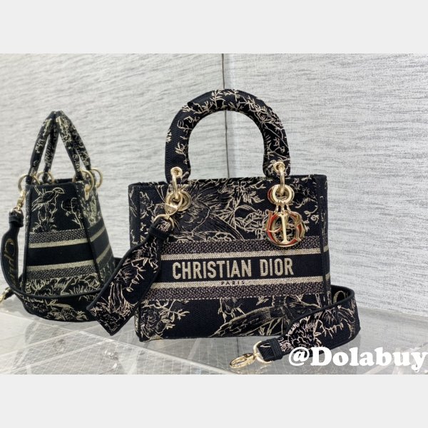 Perfect 1:1 Christian Dior Replicas Lady Best 24CM Black Bag