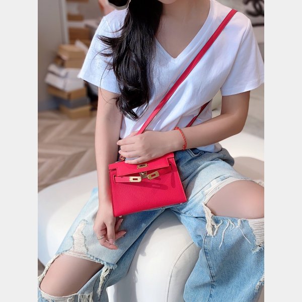 High Quality Replica Hermes Epsom Kelly 19/25/28CM Red Bag For Sale