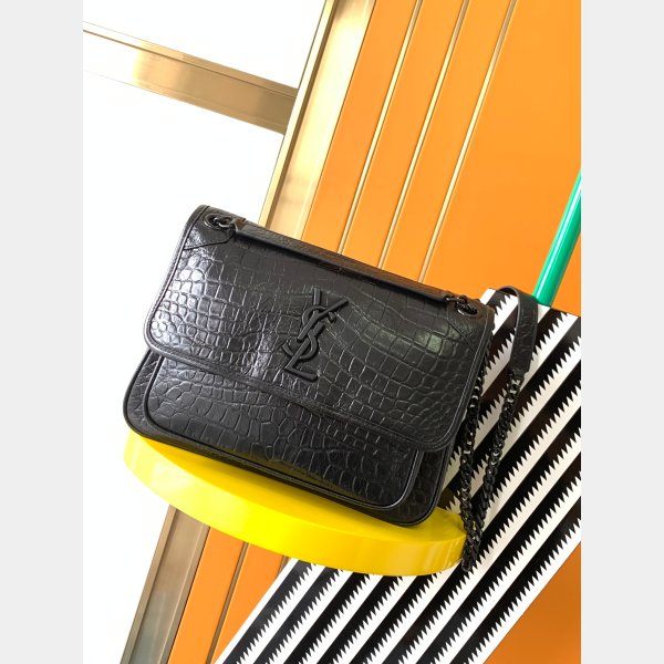 Duplicate YSL CROCO VEIN NIKi BAG 533037 22/28cm