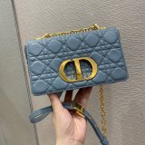 High Quality Dior Caro 20cm replica blue bags